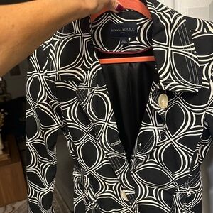 Banana Republic Geometric Black and White Raincoat